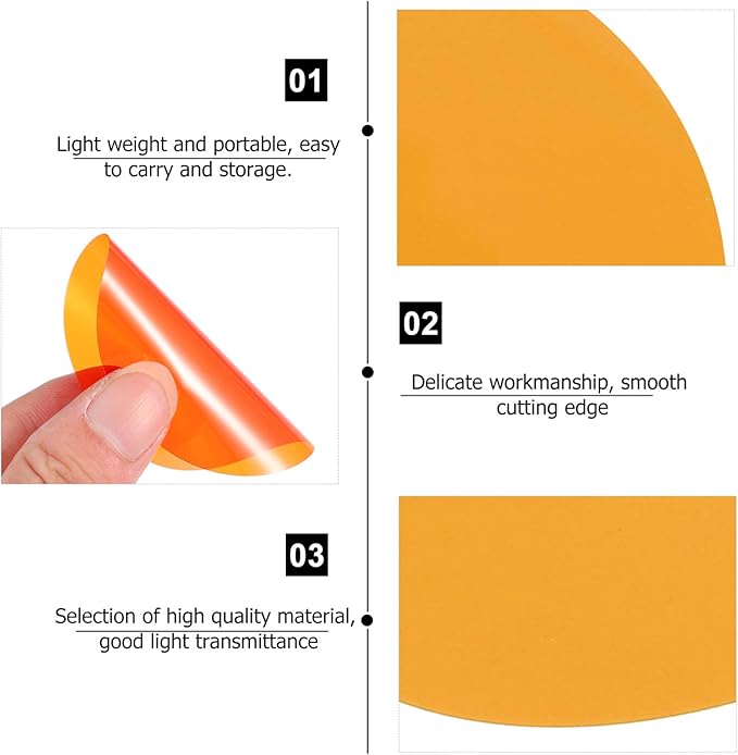 SOLUSTRE Sunset Ambient Light Film 2.6 Inch Transparent Orange Filter Sheet for Atmosphere Lighting and Multi-Color Sunset Lamp Effects