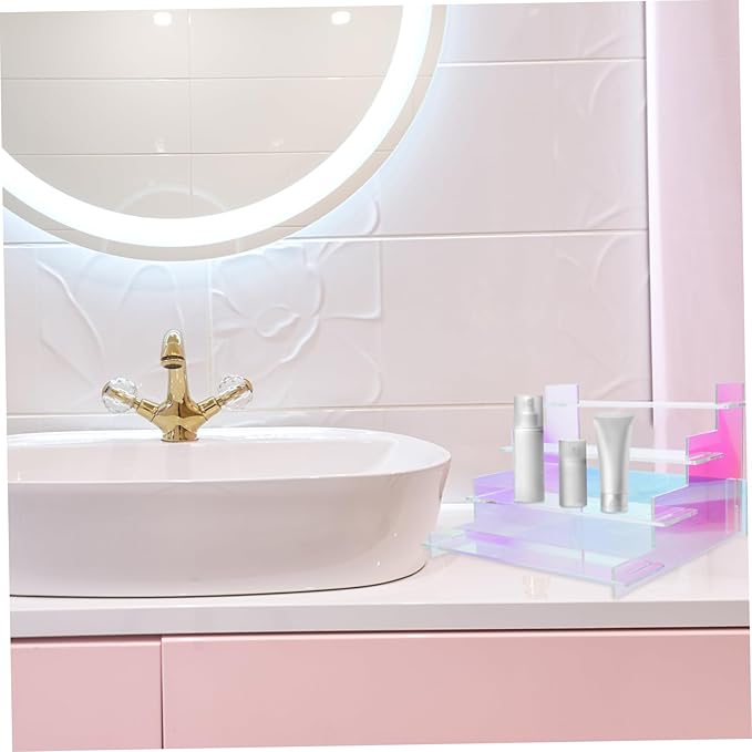 Transparent Acrylic Perfume Organizer Colorful Makeup Nail Polish Display Stand Versatile Riser for Home Decor Action Figures and Desserts