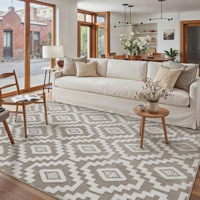 PureCozy Super Soft Shag Rug 5x7 for Living Room Modern Brown Washable Large Area Rugs High Pile Non-Shedding Throw Rugs Non Slip Indoor Office Carpet for Playroom Bedroom Home Aesthetic Decor