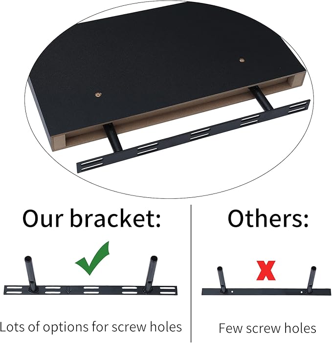 WELLAND Set of 2 Floating Shelves Wall Mounted Shelf, for Home Decor with 8" Deep (Black, 10 inch)