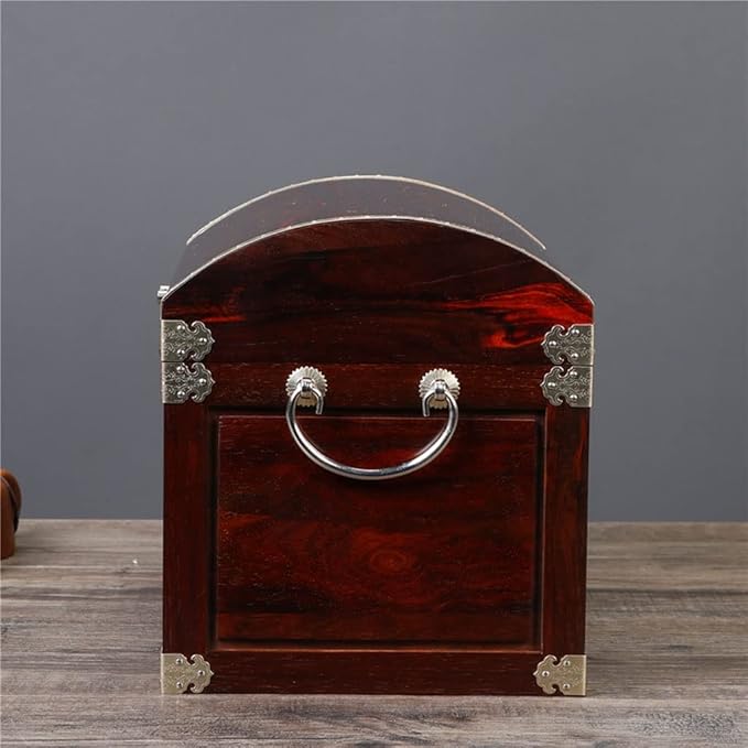 Makeup Organizers Solid Wood Jewelry Box Chinese Retro Storage Box Ring Earring Necklace Bracelet Watch Small Jewelry Storage Box Jewelry Box 11.81 Inches Jewelry Case (Color : B)