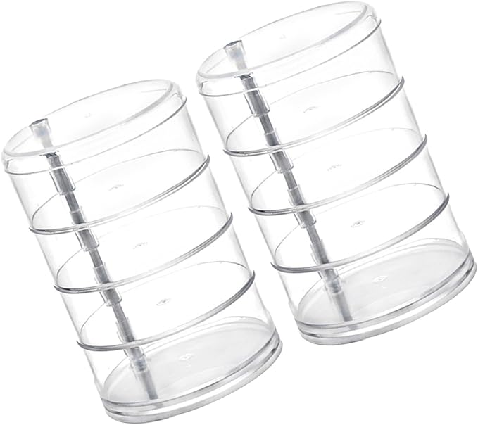 2pcs Four-layer Rotating Jewelry Storage Box Circular Desktop Organizer for Makeup and Accessories Plastic Cosmetic Case for Easy Access and Organization