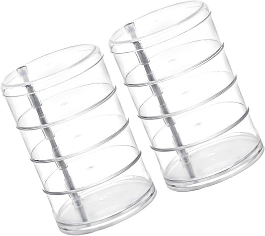2pcs Four-layer Rotating Jewelry Storage Box Circular Desktop Organizer for Makeup and Accessories Plastic Cosmetic Case for Easy Access and Organization
