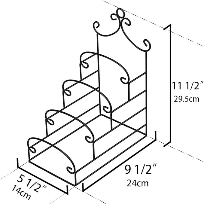Artliving 4-Tier Metal Scrollwork Dish Rack Plate Rack Display Stand Holder Cabinet Organizer Set of 2