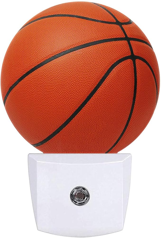 Basketball Plug in Night Light Auto Light Round Lamps Energy Saving Gift for Women Men Friends