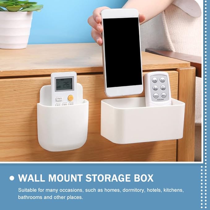 Cabilock 4pcs Floating Shelf Wall Mounted Plastic Storage Organizer Bin, Makeup Organizer Adhesive Bathroom Ledge Shelf for Home Decor, Kitchen, Bathroom, Office, Bedroom, Room