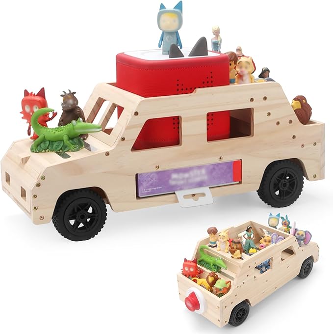 for Toniebox 1/2 Car Shelf Storage, Car Shelf Organizer for Tonies Figures Characters, Holder Tonieplay Game Controller Accessories, Display Collection 20~30 Characters