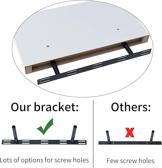 WELLAND Set of 2 Floating Shelves Wall Mounted Shelf, for Home Decor with 8" Deep (White, 10 inch)