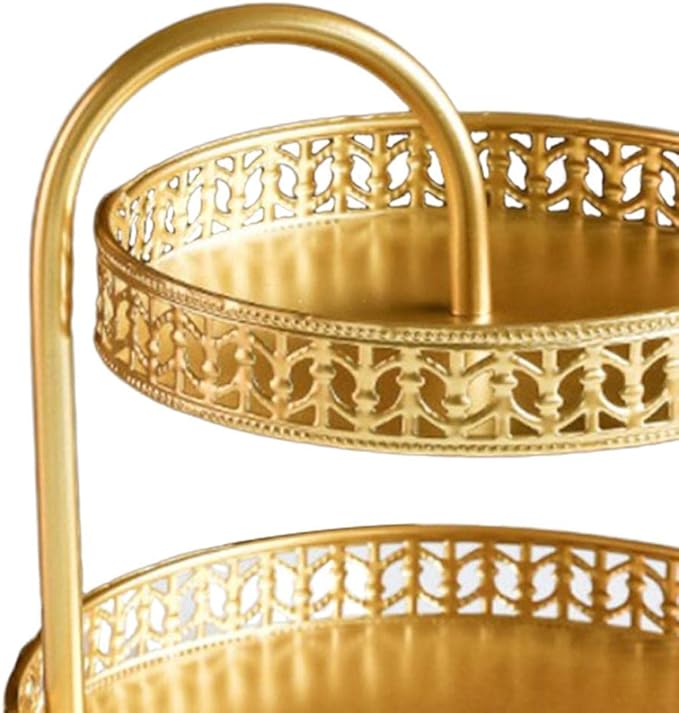 Cosmetic Storage Shelf Tier Makeup Organizer for Dresser and Bathroom Gold Leaves
