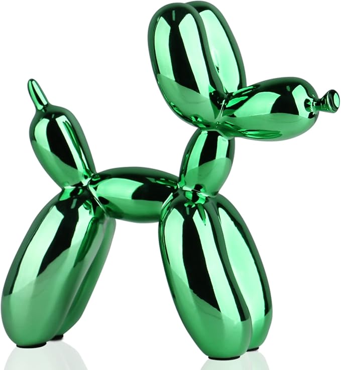 Green Balloon Dog Decor,Balloon Animal Decor,Shelf Decor Preppy Room Decor,Cute Statue Home Decor, Bedroom Modern Sculpture Desk Decor,Office Gold Decorations Small Figurines