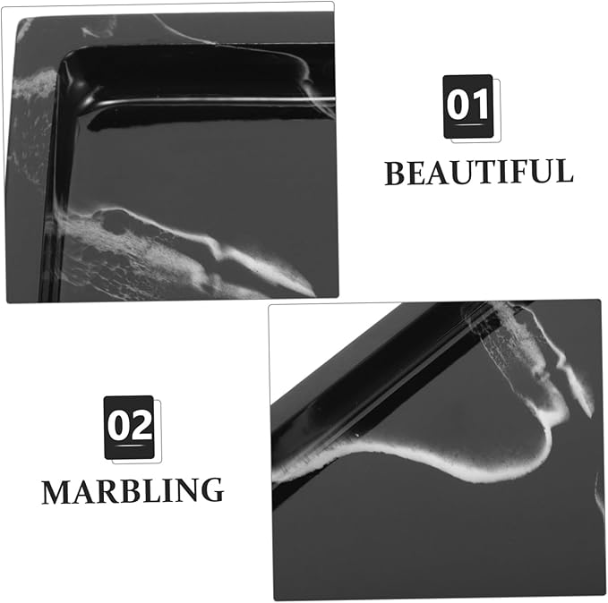 HEALLILY Marbled Bathroom Soap Holder Perfume Vanity Tray for Skincare Storage Countertop Makeup Organizer Multi-use Entryway Vanity Tray
