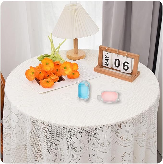 4Pcs 2 Colours Mini Suitcase Party Favor Gift Box Plastic Mini Luggage Empty False Lash Packaging Candy Case Storage Organizer ABS Travel Tool for Eyelashes Makeup Travel Accessories Women