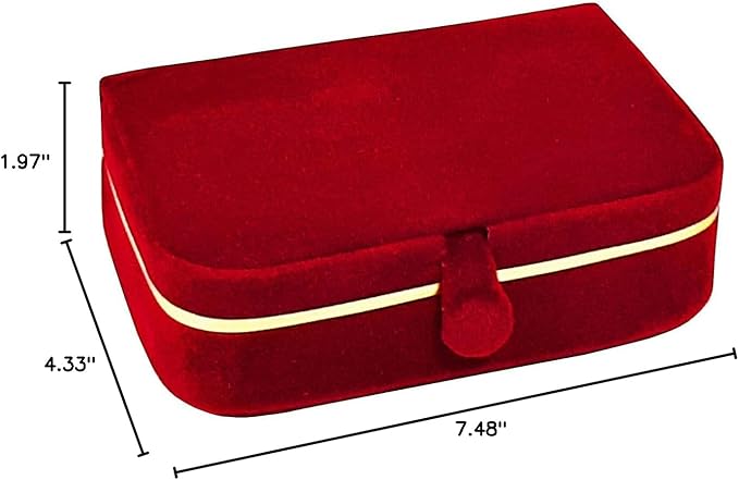 atorakushon Combo Cream Multipurpose Velvet Folder Earring & Ring Box case Jewellery Organizer Pouch Travelling Box