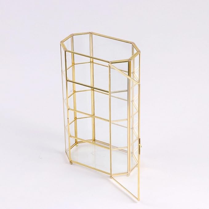 Glass Jewelry Box Makeup Storage Case Modern Transparent Gift Trinket Box Organizer Jewelry Display Case for Earring Necklace