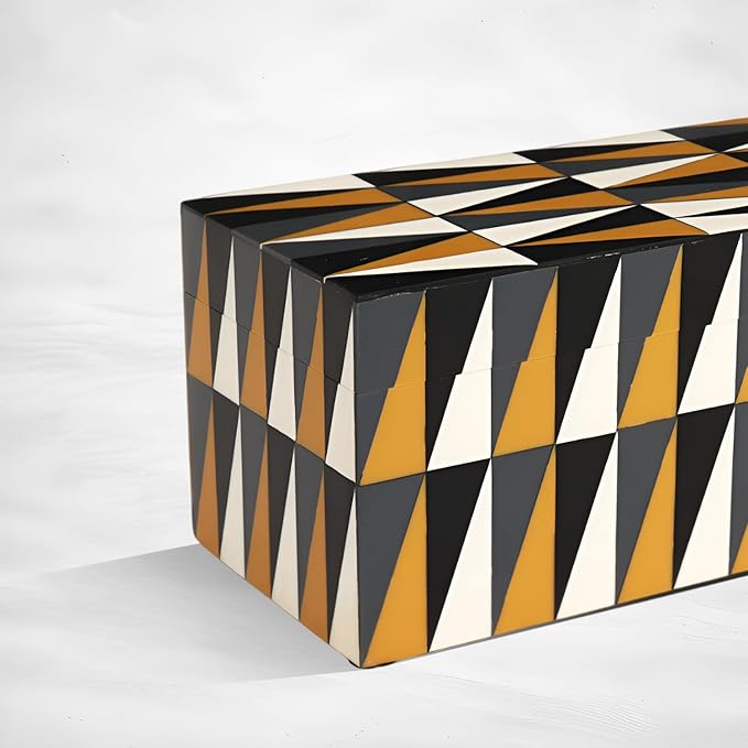 Handicrafts Home Large Decorative Storage Box with Lid, Keepsake Storage Box, Decorative Jewelry & Memory Box for Coffee Table, Shelf & Bedroom Decor, Puzzle Guild 10 x 5 x 5 (Multicolor Box)