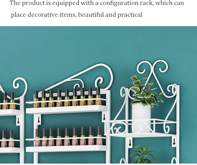 Metal Wall-mounted Nail Polish Storage Racks Wall-mounted Nail Polish Stand Storage Box, Retail Store Metal Nail Polish Storage Display Rack Display Rack Lipstick Perfume, Suitable for Nail Shop/Salon