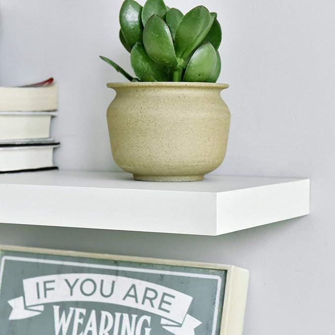 WELLAND Simons Floating Wall Shelf Ledge Shelves, 18-Inch, White