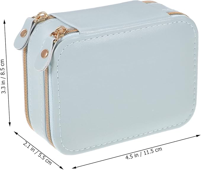 Box Necklace Jewelry Box Ring Jewelry Box Ring Organizer Box Travel Jewelry Organizer Earring Box Organizer Makeup Train Bag Travel Jewelry Case Portable Small Jewelry Organizer Pu ( Color : Sky-blue