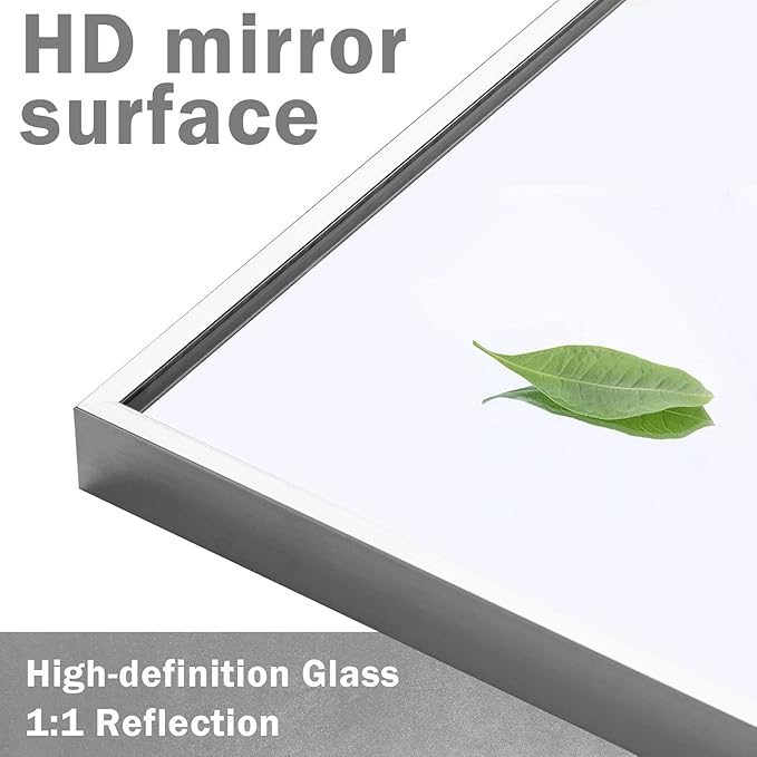 NeuType Full Length Mirror, 64"x21" With Stand - Floor or Wall-Mounted, Hanging or Leaning - Aluminum Alloy Thin Frame (Silver)