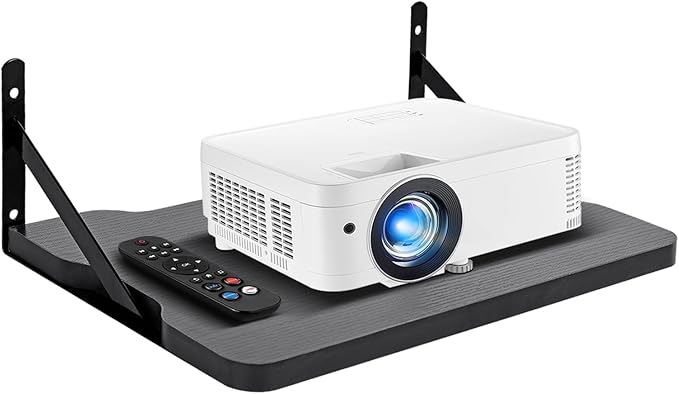 Black Small Mini Projector Shelf,Router Wall Mount Floating Shelf,Projector Mount Rack Holder,Modem Cable Box for Xbox Series PS5 PS4 by MDF