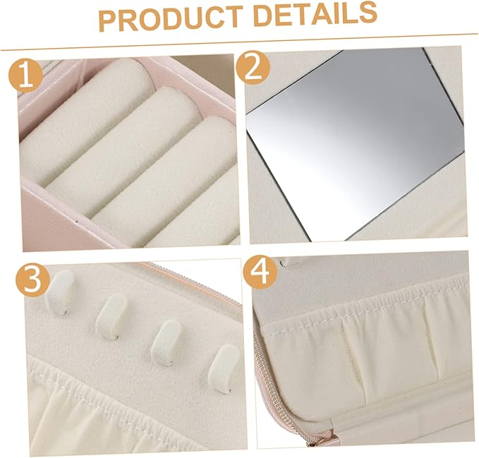 Box Necklace Jewelry Box Ring Jewelry Box Ring Organizer Box Travel Jewelry Organizer Earring Box Organizer Makeup Train Bag Travel Jewelry Case Portable Small Jewelry Organizer Pu ( Color : Pink , Si