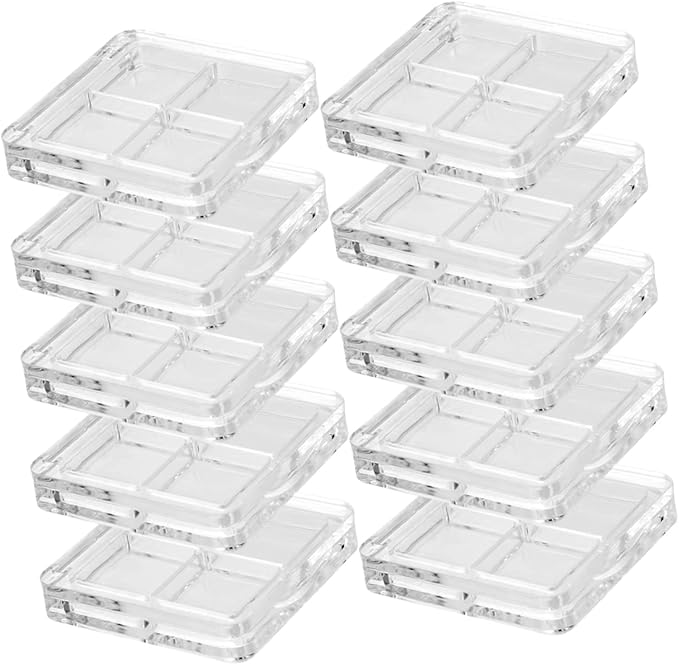 PartyKindom 10pcs Eyeshadow Storage Case Makeup Organizer Travel Blusher Box Eyeshadow Sub Container Cosmetics Box
