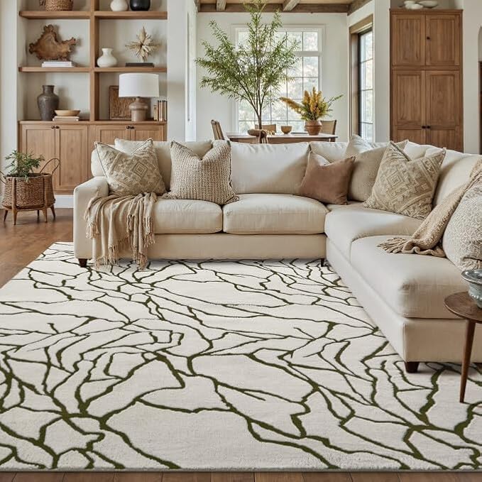 PureCozy Super Soft Shag Rug 6x9 for Living Room Modern White Washable Large Area Rugs High Pile Non-Shedding Throw Rugs Non Slip Indoor Office Carpet for Playroom Bedroom Home Aesthetic Decor