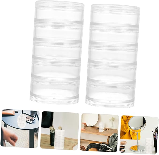 Alipis 2pcs Bead Storage Jars Transparent Organizer Box for Jewelry and Crafts Lightweight and Portable Containers Lids for Earring and Necklace Storage