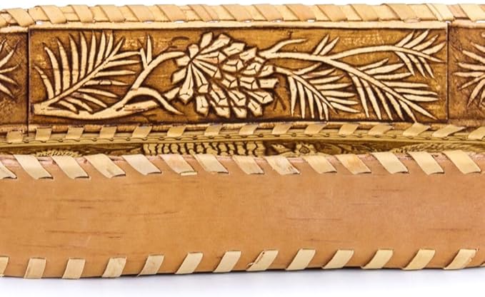 Birch Bark Bread and Pastry Basket, Bread Storage Container and Fruit Basket for Serving Set (Squirrels Design)