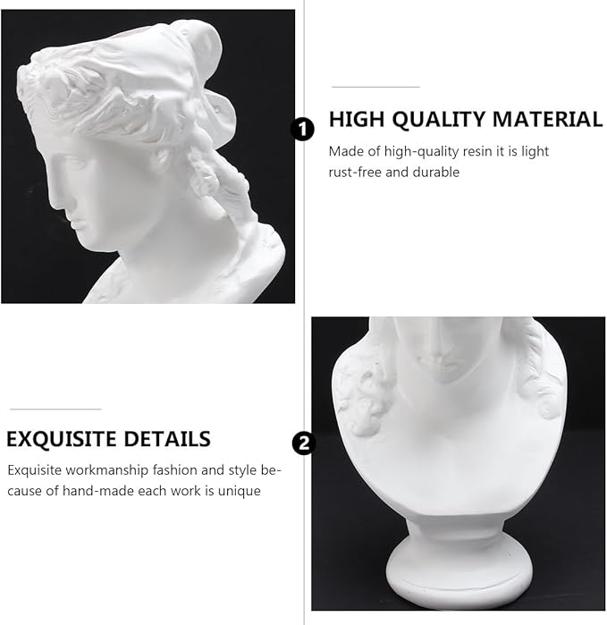 CALLARON White Sculpture Makeup Brush Storage Box Multifunctional Vanity Organizer Container Stylish Home Decor Vase for Bedroom Bathroom Desk