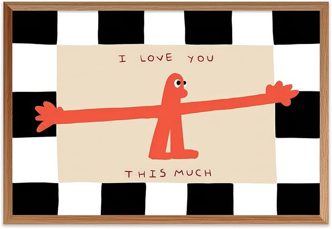 Trendy Wall Art I Love You This Much Canvas Print Nursery Inspirational Quote Wall Art Funny Daily Reminder Picture Couple Love Artwork Poster Artwork for Anniversary Family Print, 24x16inch Unframed