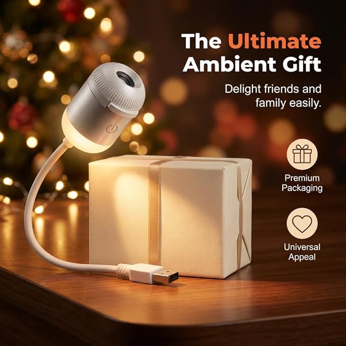 2-in-1 Galaxy Projector Night Light, USB Starry Sky Night Light Projector with Adjustable Brightness, Mini LED Projection Lamp for Bedroom Ceiling Wall Room Decor (A-5 Projection Films)