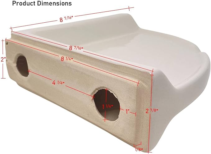Tenedos Bone Almond Glazed Ceramic Bathroom Accessory (Large Size Corner Shower)-Not Suitable for Flat Surface Installation-Professional Installation Needed