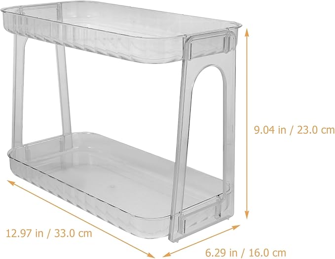 GLEAVI Toiletry Storage Rack Bathroom Organizer Makeup and Skincare Holder for Vanity and Countertop Pet Material for Kitchen and Bathroom Use