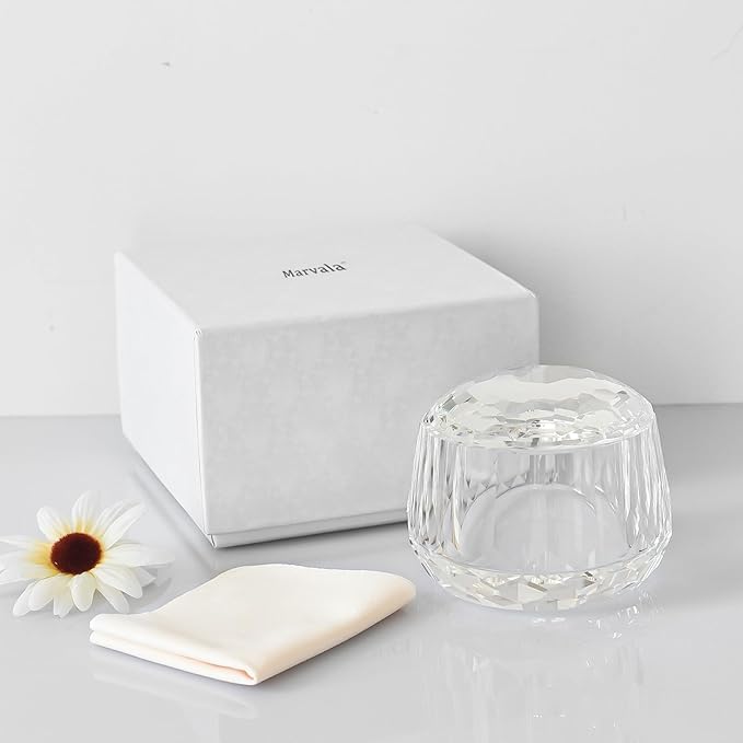Crystal Makeup Storage Jars with Lids, Clear Candy Containers, Airtight Cosmetic & Dessert Organizer Set, Elegant Gift Box Home Bathroom Kitchen Decor