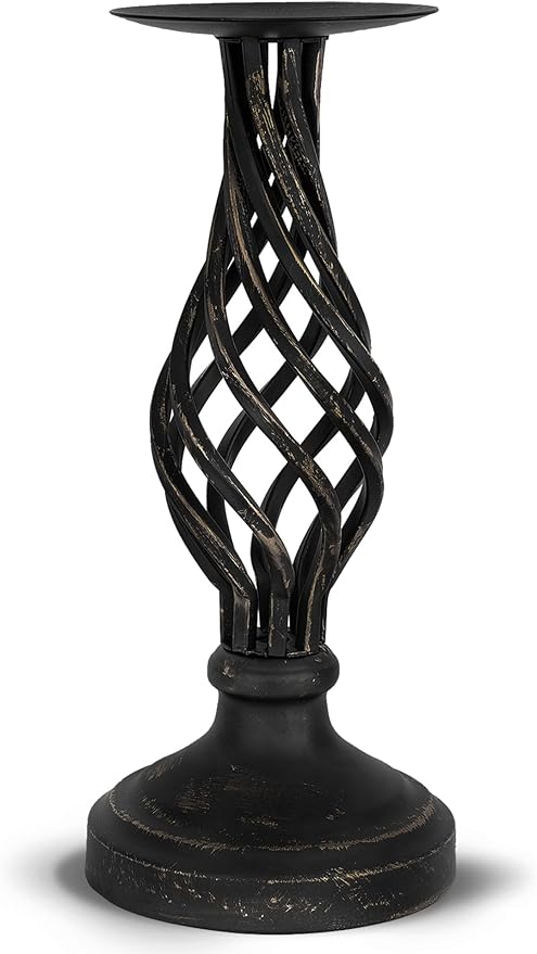 Candlestick Holders - Candle Holders Decorative LHQOO Metal Vintage Candle Holder with Non-Slip Base, Available for Home Decor, Wedding, Dinning, Party, Anniversary (Large Size)