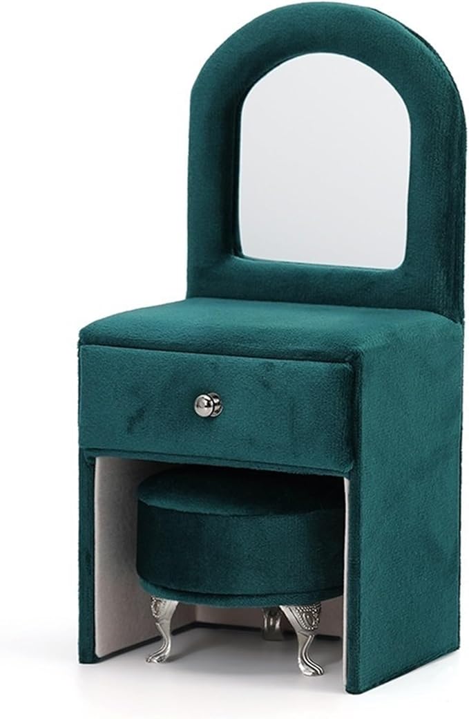 Jewelry Box Flannel Jewelry Organizer Small Sofa Shape Jewelry Organizer Makeup Mirror Ring Organizer Jewelry Makeup Organizer Jewelry Organizer Drawer Jewelry Boxes Organizer ( Color : Green , Size :
