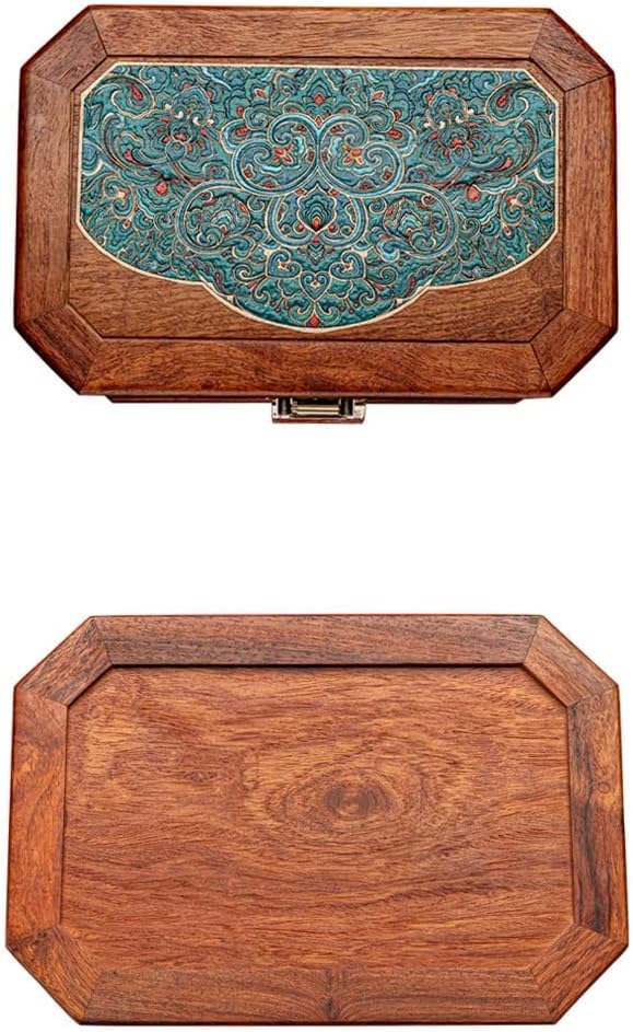 Makeup Organizers Chinese Style Vintage Jewelry Box Wooden 3-Layer Storage Box Cosmetic Box Ring Earring Necklace Bracelet Watch Storage Box 10.11 Inches Jewelry Case