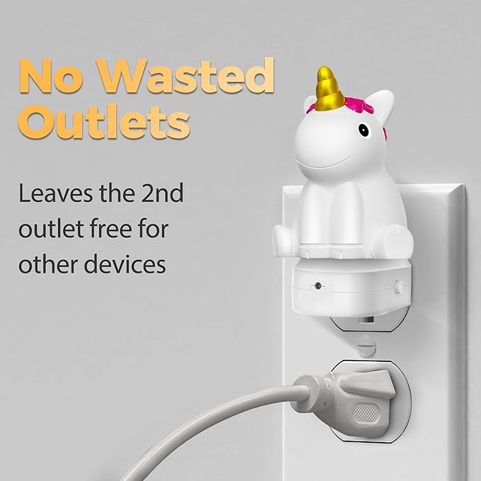 DORESshop LED Night Light for Kids, 3D Cute Unicorn Night Lights Plug into Wall with Dusk to Dawn Sensor, RGB+Soft White 3000K Plug in Night Light for Kids Girl Birthday Gift Room Decor