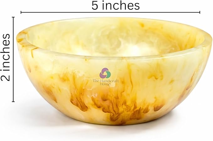 Elegant Handcrafted Resin Bowl – Glossy Amber Finish Decorative & Functional Use | Resin Decorative Bowl Centerpiece Table Decorations, Fruit Basket for Coffee Table, Kitchen Decor (Honey Onyx)