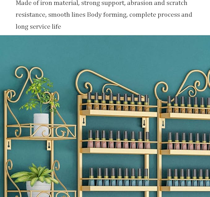 Metal Wall-mounted Nail Polish Storage Racks Wall-mounted Nail Polish Stand Storage Box, Retail Store Metal Nail Polish Storage Display Rack Display Rack Lipstick Perfume, Suitable for Nail Shop/Salon