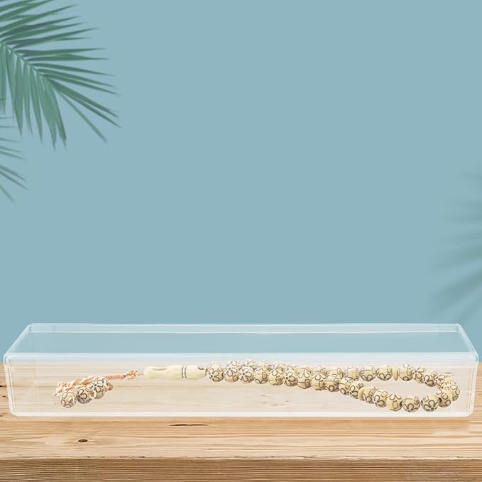Alipis Acrylic Storage Box Clear Acrylic Display Case Jewelry Keepsake Box Necklace Container Makeup Organizer Bins for Home Office Store