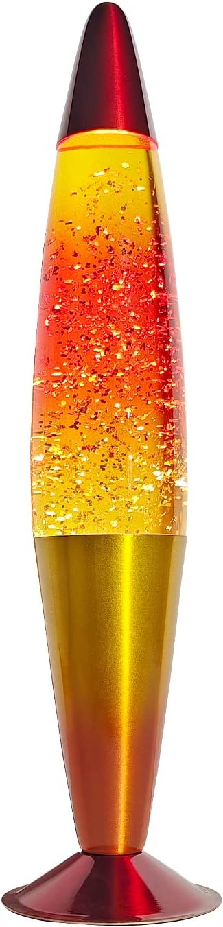 16 Inch Rainbow Glitter Lamp with 2 Bulbs, Sunset Lamp Sunrise Lamp, Night Light Mood Lighting for Adults, Home Room Office Decor, Great Present for Women Kids Birthday Anniversary,Yellow Orange Red