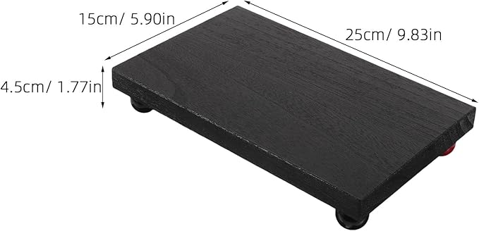DOITOOL Wooden Rectangular Vanity Tray Medium Black Perfume Organizer Tray Makeup Display for Bathroom Dresser and Home Decor