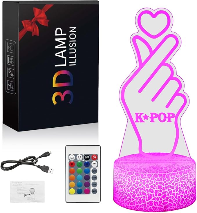 K-pop Decorative Night Light, 16 Color Change Decor with Remote, Kpop Merchandise Gift Perfect as a K-pop Fan Gift or Holiday Present