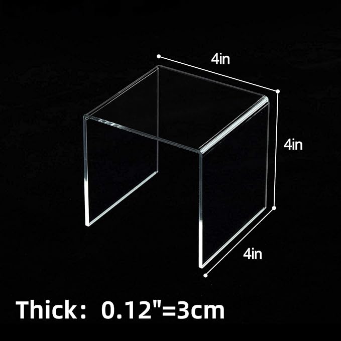 Acylic Riser Square Display Stand For Cupcakes, Arts and Crafts (Clear, 8P-4INCH)