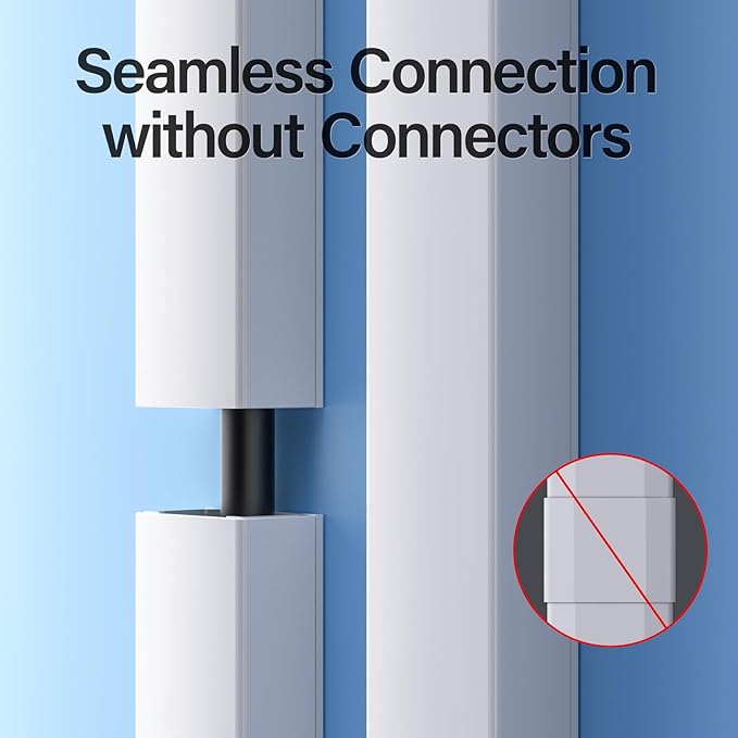 Delamu 56.7in Cord Hider, Cord Covers for 1-2 Wires on Wall, One-Cord Cable Hider, Easy Install Wire Hider Wire Covers for Cords on Wall, Cable Cover Raceway to Hide Wires Along Wall, W0.59 H0.4in