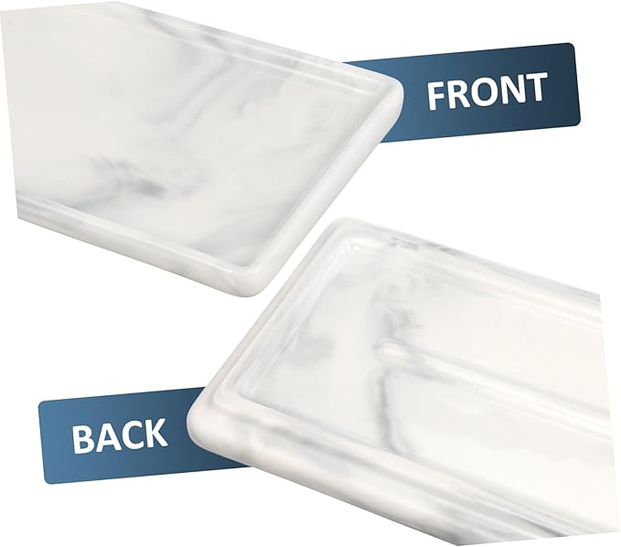 Alipis Stone Decorative Tray Fancy Display Trinket Dish Perfume Holder Desk Makeup Organizer Rectangle Jewelry Plate Bathroom Accessory