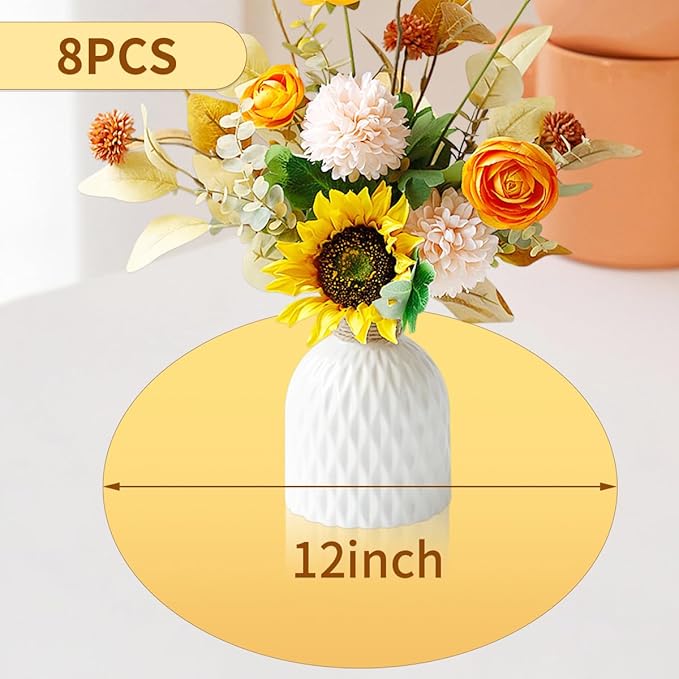 8 Pcs Acrylic Round Mirror for Tables Centerpieces, 12 inch Circle Mirror Tiles Tray for Wedding Wall Home Living Room Bedroom Decor, Small for Crafts (8, Gold, 12in/30cm)
