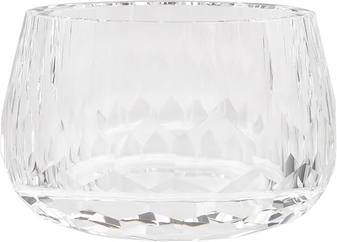 Crystal Jewelry Box Storage Jar, Candy Dish Tiny Hand-Cut Small Decorative Bowl, Diamond-Cut Luxury Cosmetic Organizer for Vanity, Bathroom, Kitchen Decor